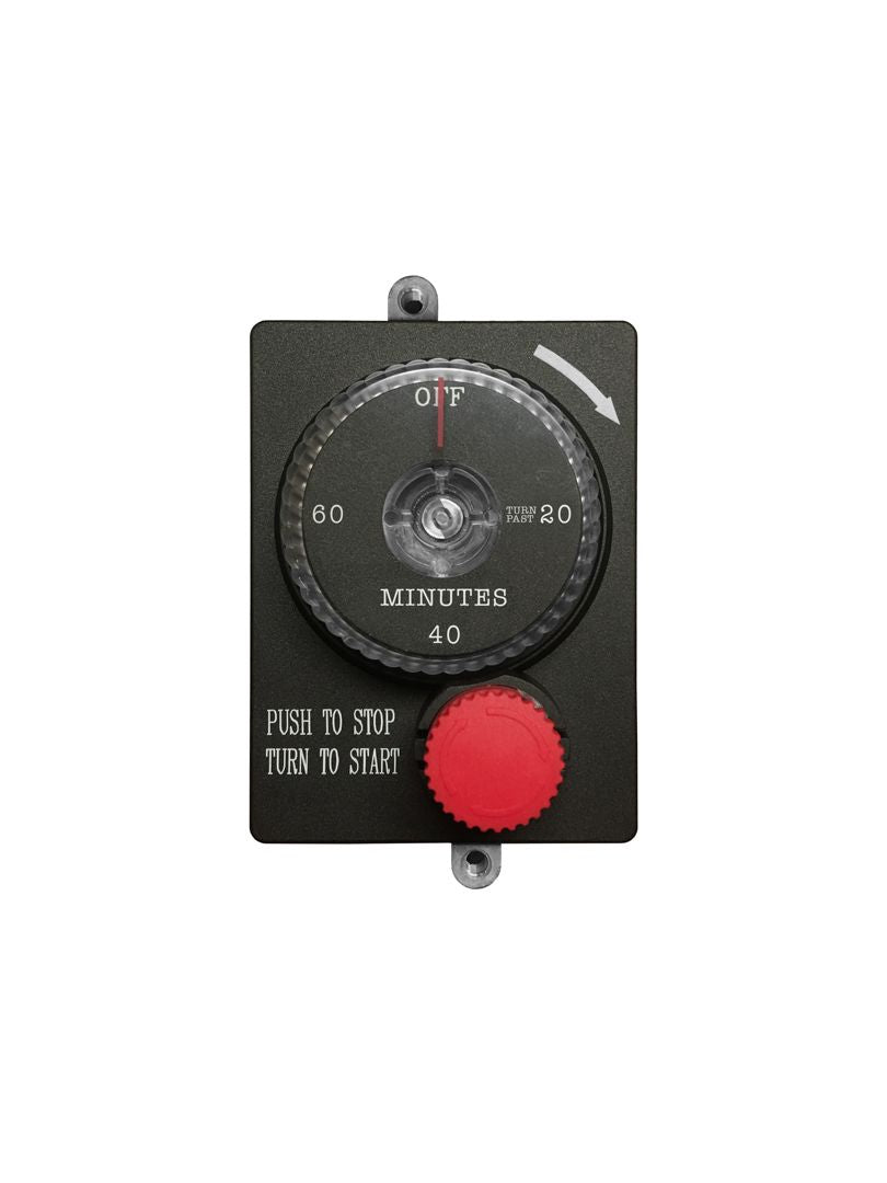 Mechanical Timer with Manual Emergency Shut-Off - 1 Hour Countdown Timer
