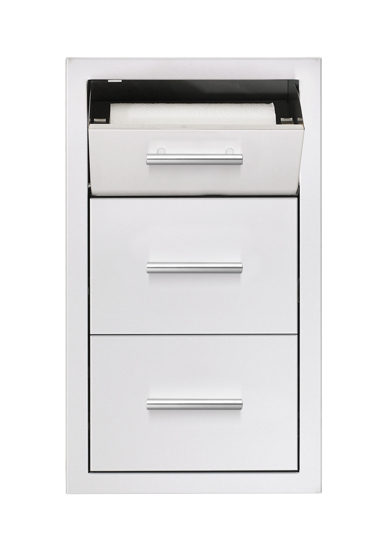 17" Vertical 2-Drawer & Paper Towel Holder Combo