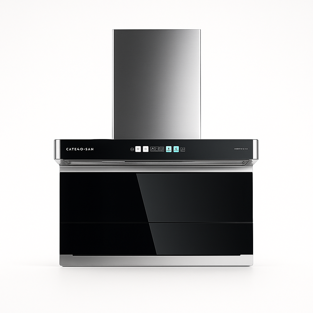 Catesan Aeris Pro 90 Black Glass Chimney Hood