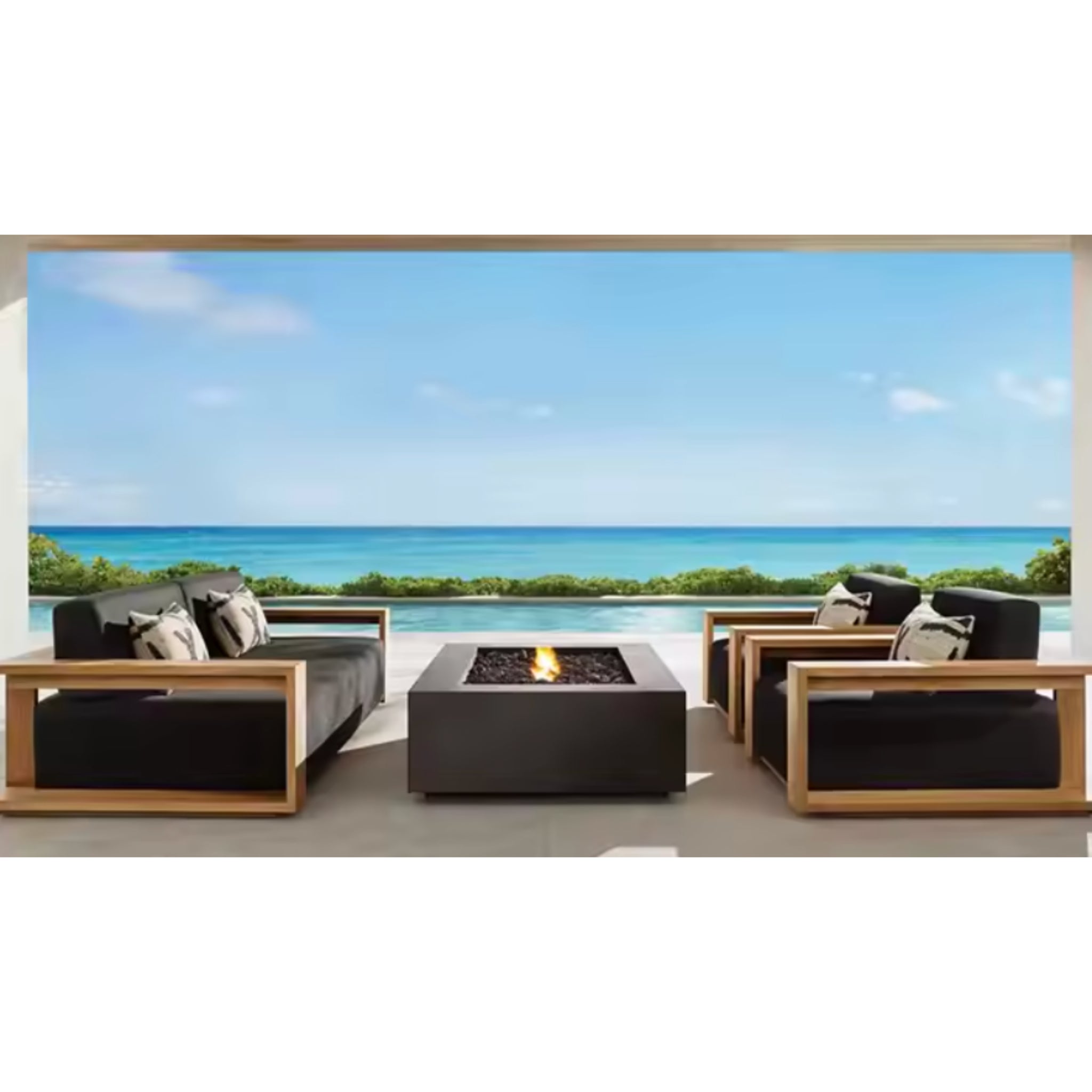 TerraCast Obsidian 60 Concrete Fire Table