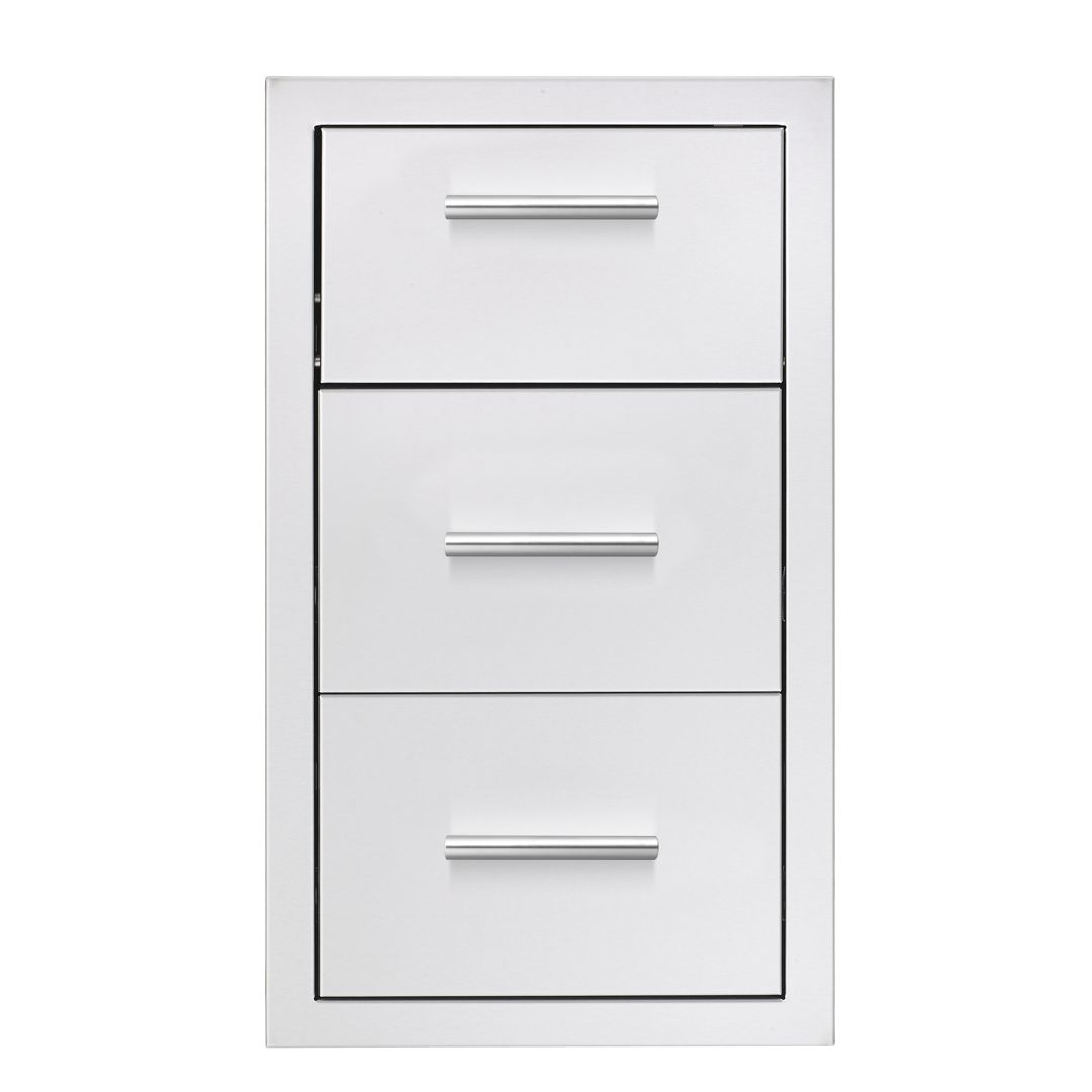 17" Vertical 2-Drawer & Paper Towel Holder Combo Masonry Frame